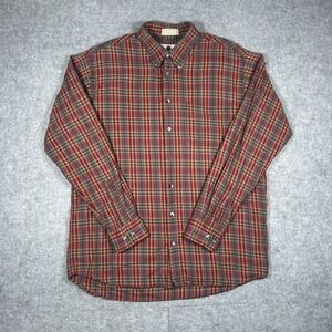 Viyella Button Down Shirt Mens Large Multicolor Plaid Cotton Wool Blend Casual